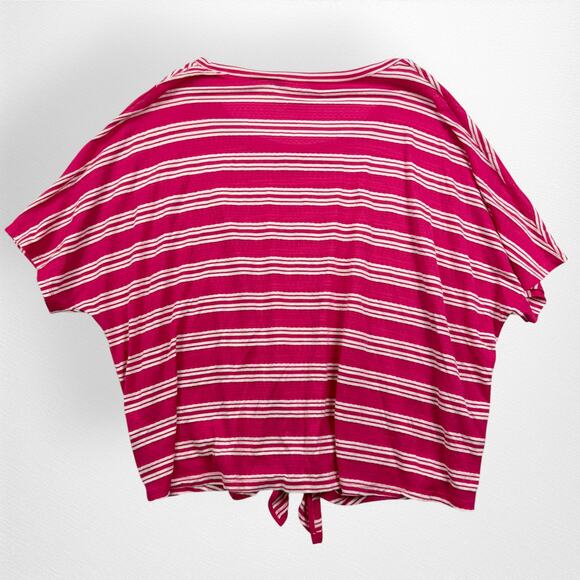 Rafaella‎ Sport Women's Striped Dolan Sleeve Tie Knot Top Sie XL - Picture 4 of 4